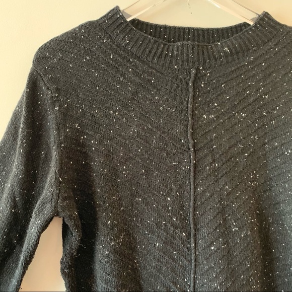 🤍Andrea Jovine Black Speckle Chevron Crew Sweater - Picture 3 of 7